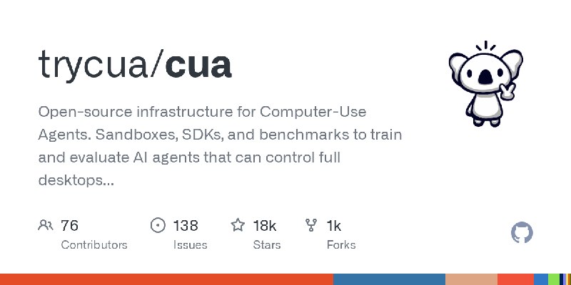GitHub - trycua/cua: Open-source infrastructure for Computer-Use Agents. Sandboxes, SDKs, and benchmarks to train and evaluate…