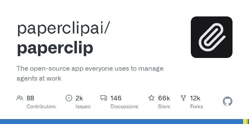 GitHub - paperclipai/paperclip: The open-source app everyone uses to manage agents at work