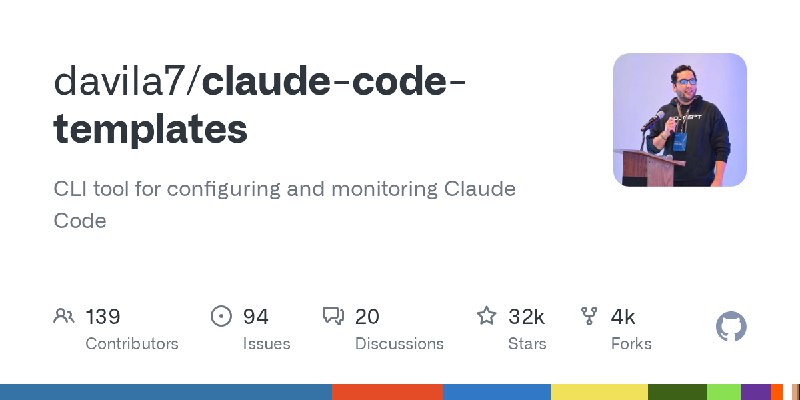 GitHub - davila7/claude-code-templates: CLI tool for configuring and monitoring Claude Code