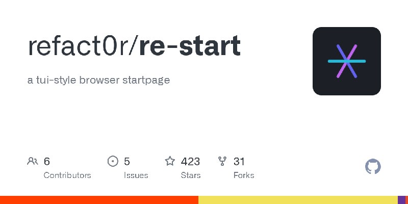 GitHub - refact0r/re-start: a tui-style browser startpage