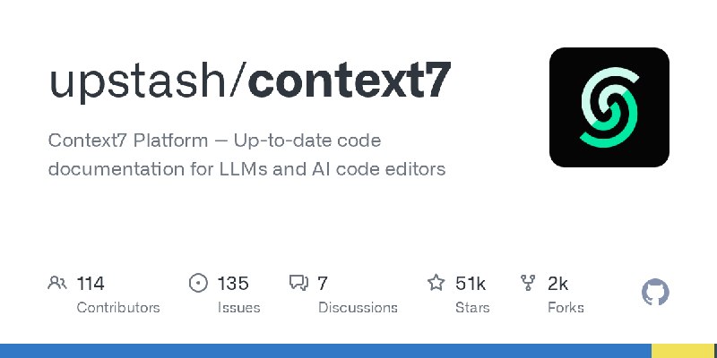 GitHub - upstash/context7: Context7 Platform -- Up-to-date code documentation for LLMs and AI code editors