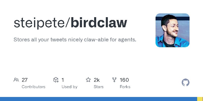 GitHub - steipete/birdclaw: Stores all your tweets nicely claw-able for agents.