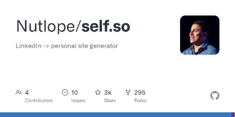 GitHub - Nutlope/self.so: LinkedIn -> personal site generator