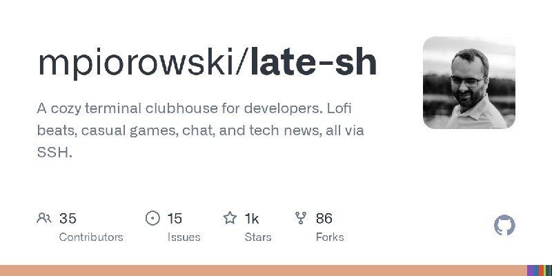 GitHub - mpiorowski/late-sh: A cozy terminal clubhouse for developers. Lofi beats, casual games, chat, and tech news, all via SSH.