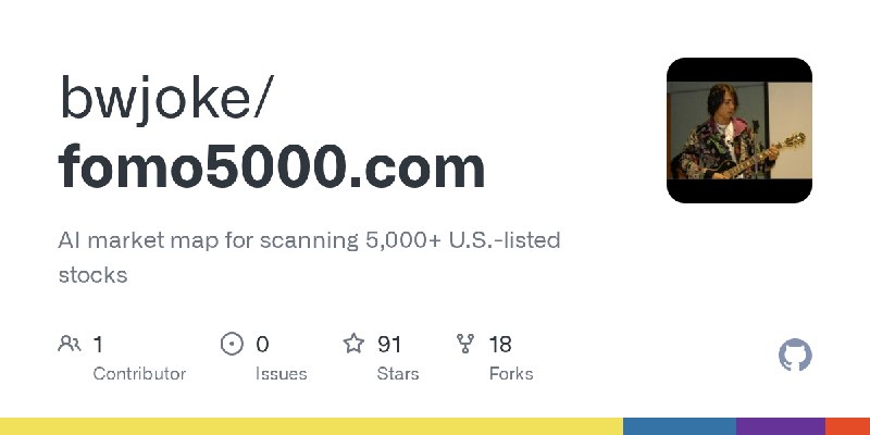 GitHub - bwjoke/fomo5000.com: AI market map for scanning 5,000+ U.S.-listed stocks