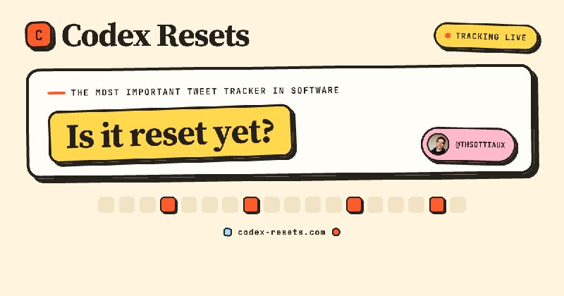 Codex Resets — OpenAI Codex Usage Limit Reset Tracker