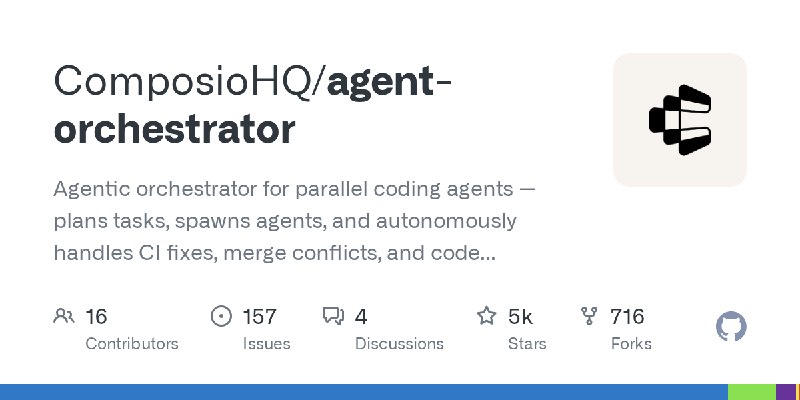 GitHub - ComposioHQ/agent-orchestrator: Agentic orchestrator for parallel coding agents — plans tasks, spawns agents, and autonomously…