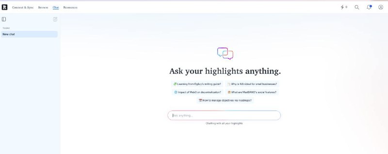 Readwise 將你畫的重點累積，並可以把裡頭的知識化作為知識庫，讓你對裡頭的內容進行問答