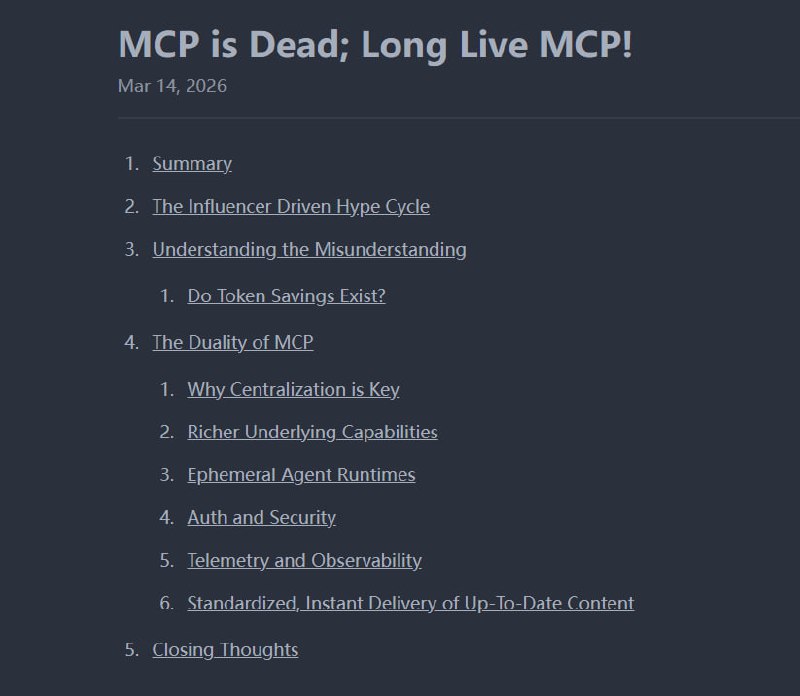 最近，技术圈风向突变，鼓吹“MCP已死，CLI万岁”