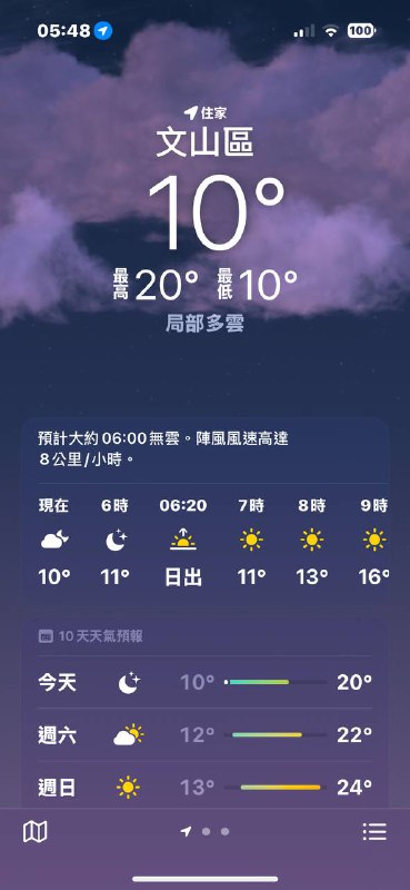 10度 早起洗完冷水澡打卡 起床需要一點動力 😂